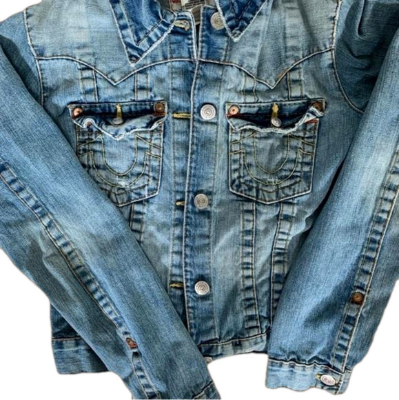 🌸Host Pick 🌸 True Religion Denim  Jean Jacket World tour Medium - Picture 5 of 5